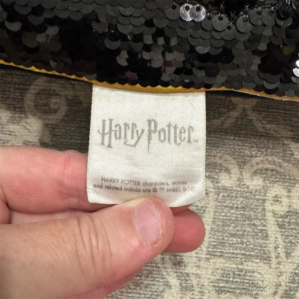 Harry Potter Platform 9 3/4 Reversible Sequin Throw Pillow Black 15x15